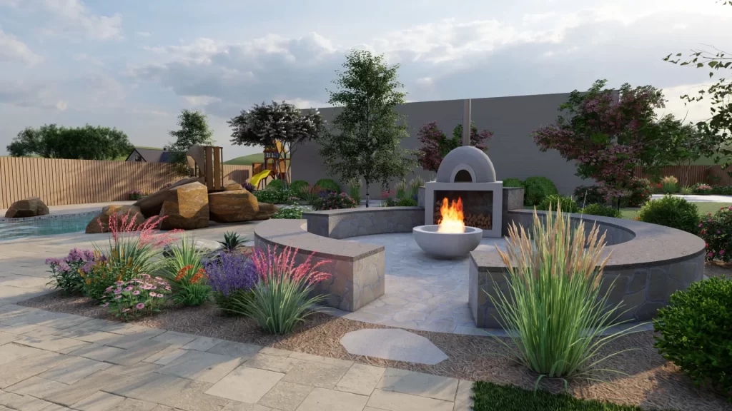 firepit-xeriscape-landscaping-ideas